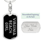 Virginia Beach Girl v5 - Luxury Dog Tag Keychain