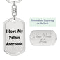 Love My Yellow Anaconda - Luxury Dog Tag Keychain