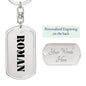 Roman - Luxury Dog Tag Keychain