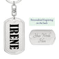 Irene v01 - Luxury Dog Tag Keychain