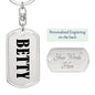 Betty v01 - Luxury Dog Tag Keychain