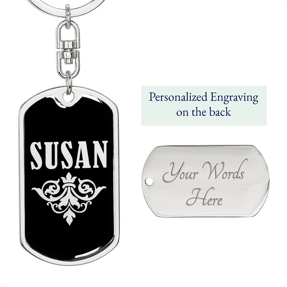 Susan v02a - Luxury Dog Tag Keychain