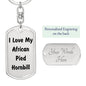 Love My African Pied Hornbill - Luxury Dog Tag Keychain