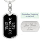 Los Angeles Girl v5 - Luxury Dog Tag Keychain