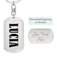 Lucia v01 - Luxury Dog Tag Keychain