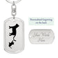 Mama Cat With 1 Kitten - Luxury Dog Tag Keychain