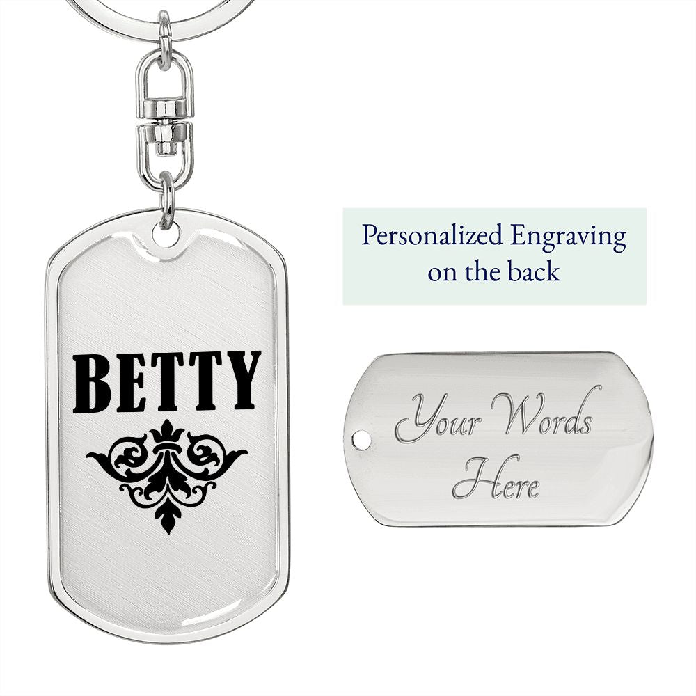 Betty v01a - Luxury Dog Tag Keychain