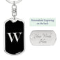 Initial W v2a - Luxury Dog Tag Keychain