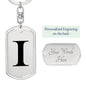 Initial I v1a - Luxury Dog Tag Keychain