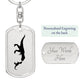Mama Dinosaur With 1 Hatchling - Luxury Dog Tag Keychain