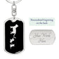 Mama Cat With 2 Kittens v2 - Luxury Dog Tag Keychain