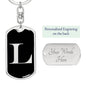 Initial L v2a - Luxury Dog Tag Keychain