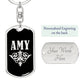 Amy v02a - Luxury Dog Tag Keychain