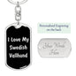 Love My Swedish Vallhund v5 - Luxury Dog Tag Keychain