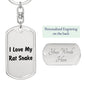 Love My Rat Snake - Luxury Dog Tag Keychain