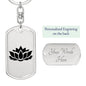 Lotus Flower - Luxury Dog Tag Keychain