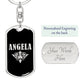Angela v02a - Luxury Dog Tag Keychain