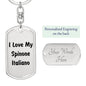 Love My Spinone Italiano v4 - Luxury Dog Tag Keychain