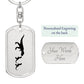 Mama Dinosaur With 2 Hatchlings - Luxury Dog Tag Keychain