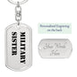 Military Sister - Luxury Dog Tag Keychain
