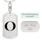 Initial O v1a - Luxury Dog Tag Keychain