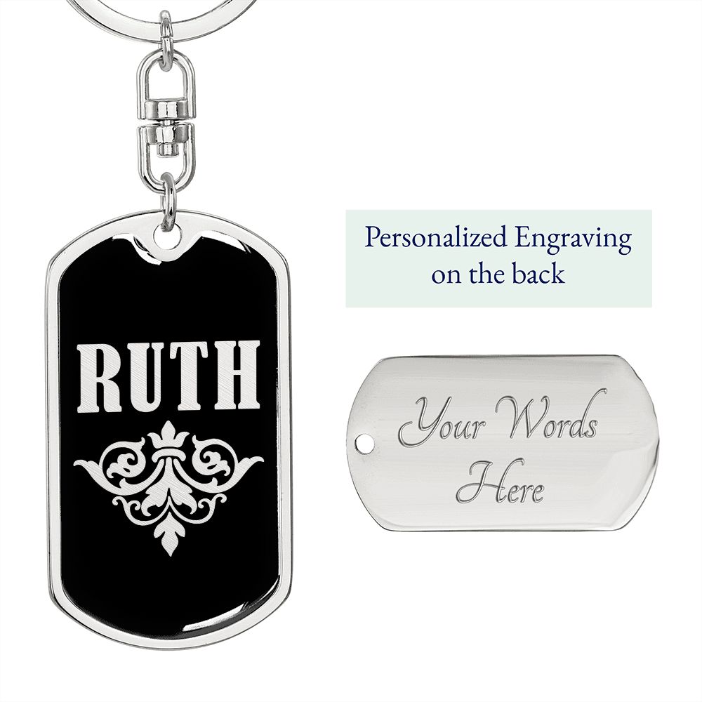 Ruth v02a - Luxury Dog Tag Keychain