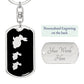 Mama Rabbit With 2 Kittens v2 - Luxury Dog Tag Keychain