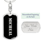 Micheal v3 - Luxury Dog Tag Keychain