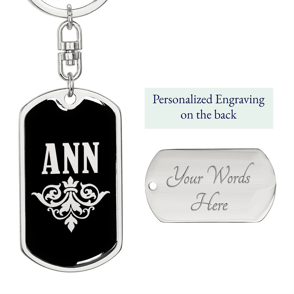 Ann v02a - Luxury Dog Tag Keychain