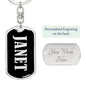 Janet v02 - Luxury Dog Tag Keychain