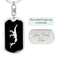 Mama Dinosaur With 1 Hatchling v2 - Luxury Dog Tag Keychain