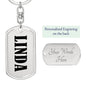 Linda v01 - Luxury Dog Tag Keychain
