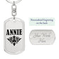Annie v01a - Luxury Dog Tag Keychain