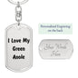 Love My Green Anole - Luxury Dog Tag Keychain