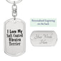 Love My Soft Coated Wheaten Terrier - Luxury Dog Tag Keychain