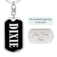 Dixie v02 - Luxury Dog Tag Keychain