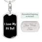 Love My Pit Bull v5 - Luxury Dog Tag Keychain