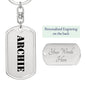 Archie - Luxury Dog Tag Keychain