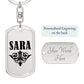 Sara v01a - Luxury Dog Tag Keychain