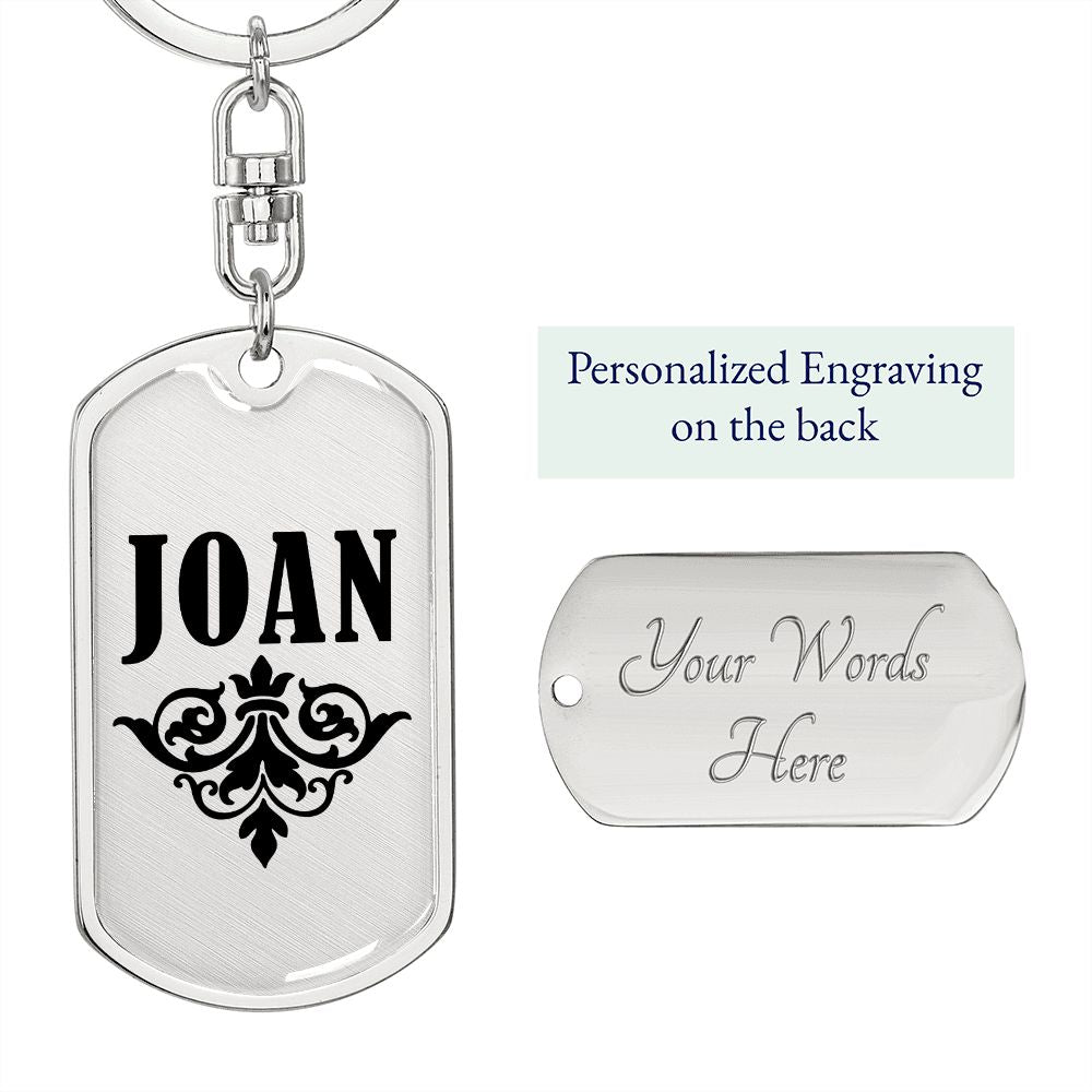 Joan v01a - Luxury Dog Tag Keychain