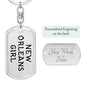 New Orleans Girl v4 - Luxury Dog Tag Keychain