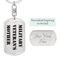 Military Veteran's Mother - Luxury Dog Tag Keychain