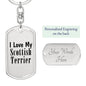 Love My Scottish Terrier - Luxury Dog Tag Keychain