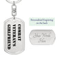 Combat Veteran's Girlfriend - Luxury Dog Tag Keychain