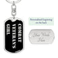 Combat Veteran's Girl v2 - Luxury Dog Tag Keychain