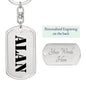 Alan - Luxury Dog Tag Keychain