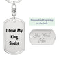 Love My King Snake - Luxury Dog Tag Keychain