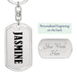 Jasmine v01 - Luxury Dog Tag Keychain