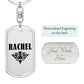 Rachel v01a - Luxury Dog Tag Keychain