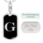 Initial G v2a - Luxury Dog Tag Keychain